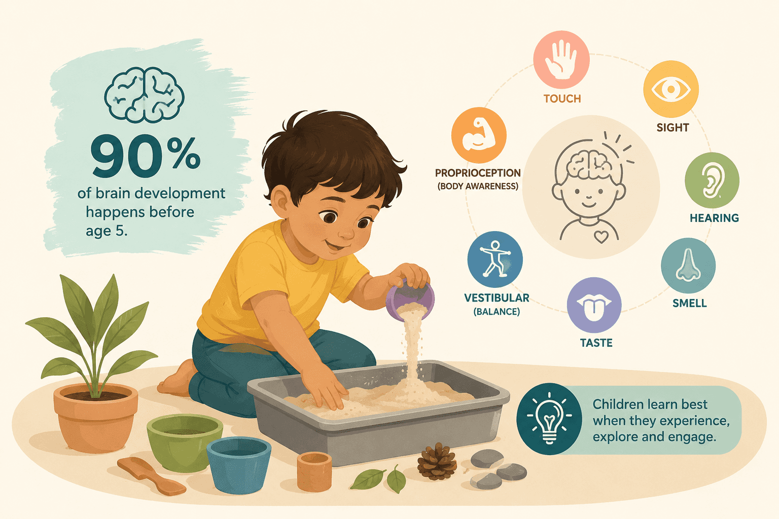 Understanding Sensory Play: Why the 7 Senses Matter in Early Childhood