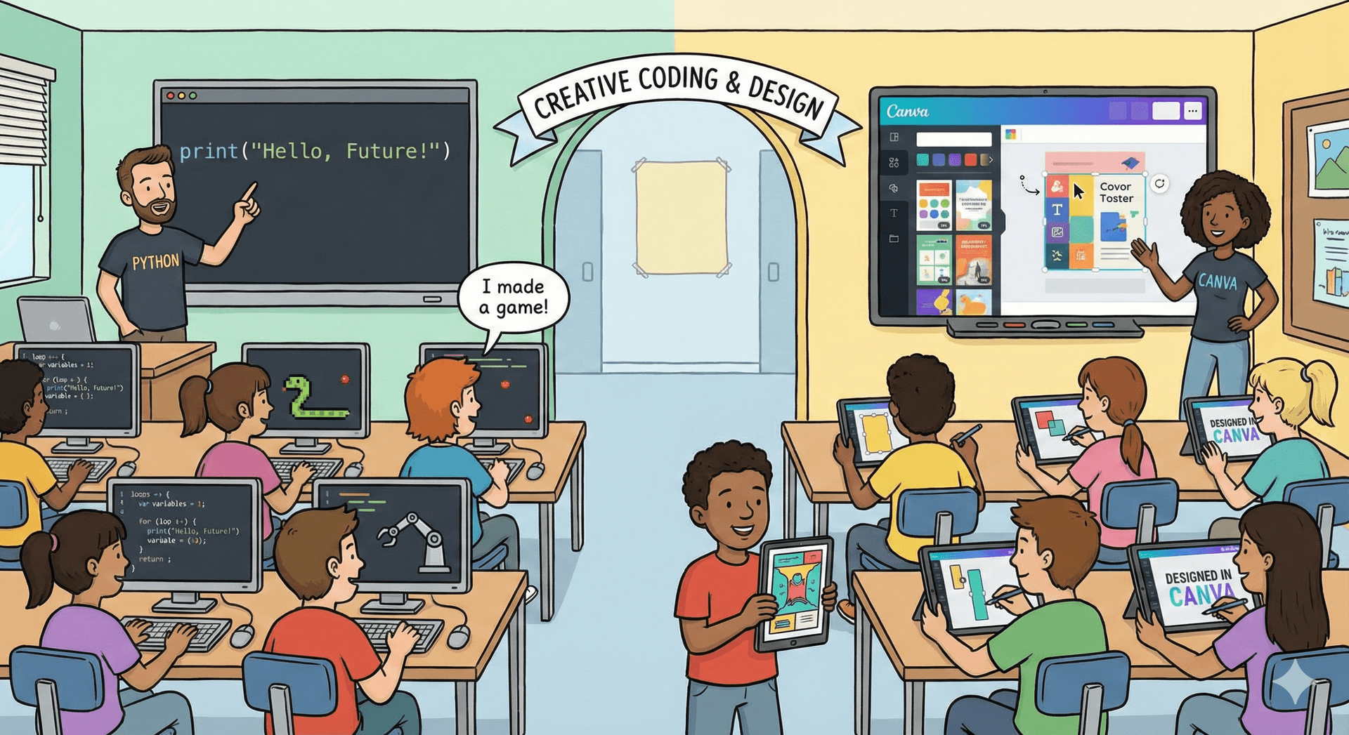 Learn Python and Canva at American Montessori Public School