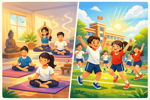 Healthy Minds, Active Bodies: Yoga and Aerobics at Yadu Public School, Noida
