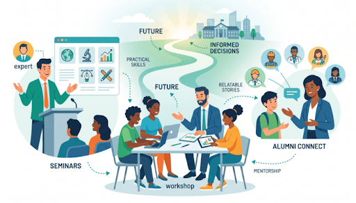 How Workshops, Seminars & Alumni Connect Act as Forms of Career Guidance