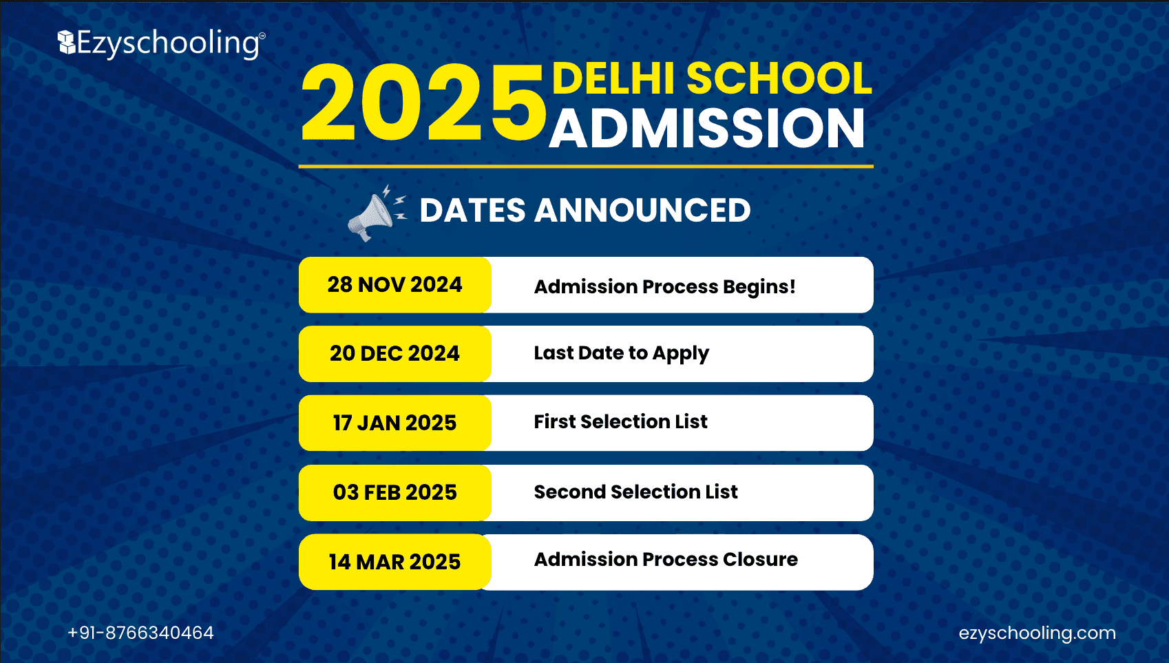 DoE Announces Dates for Delhi School Admissions 2025-26